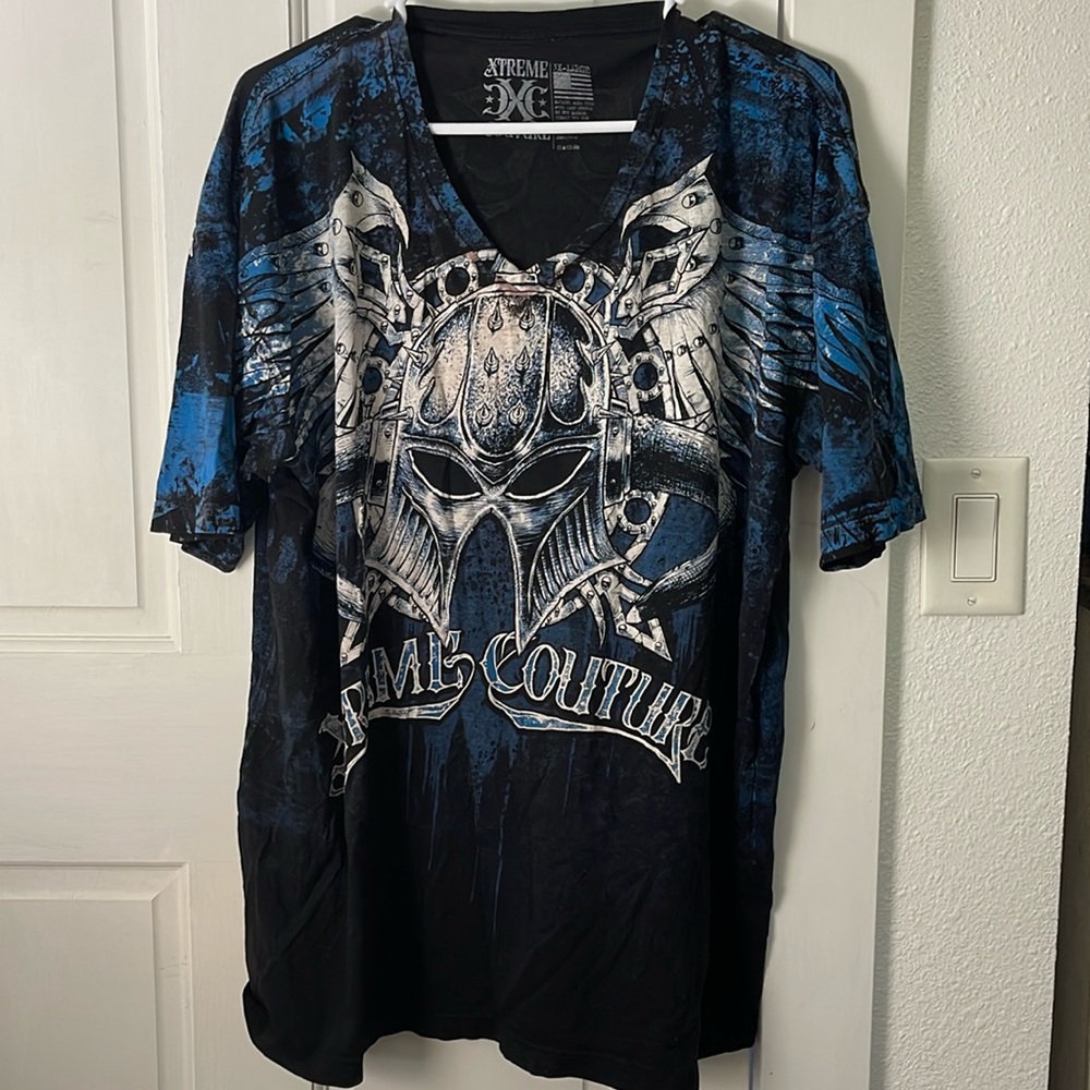 Xtreme Couture V Neck Short Sleeve Shirt